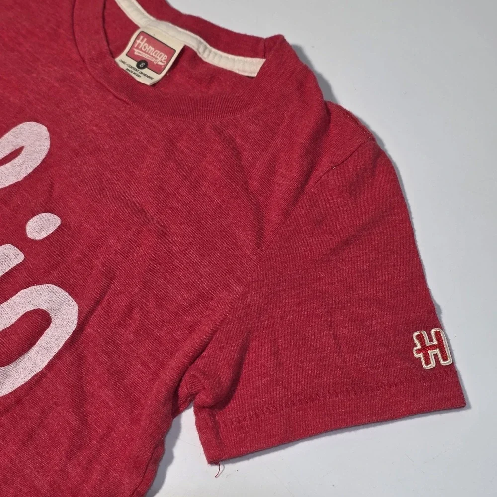 HOMAGE‎ Ohio State Buckeyes OSU Red Baby Tee / Youth Size 8 T-Shirt Script Logo